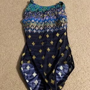 One piece bathing suit with stomach liner size 10